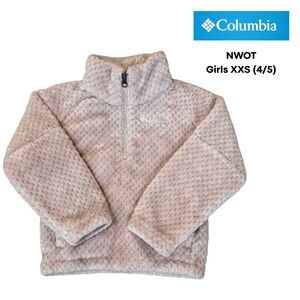 Columbia Kids Sherpa Fleece Quarter Zip Pullover – Blush Pink – Size XXS (4/5)